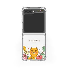 [S2B] LITTLE KAKAO FRIENDS Clear TPU+PC Bumper Case for Galaxy Z Flip6 – Dual Protection, Shock-Absorbing Corners, Side Loop Strap Hole, Precise Fit - Made in Korea